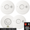 Mains Powered Interlinked 3 Smoke Alarms & 1 Heat Alarm Kit with Battery Backup - AlertX - AlertX